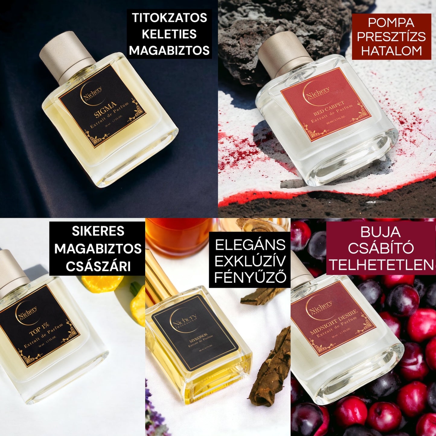 5x5ml Férfi&Unisex csomag: Red Carpet-Top 1%-Ibiza-Sigma-Supernova