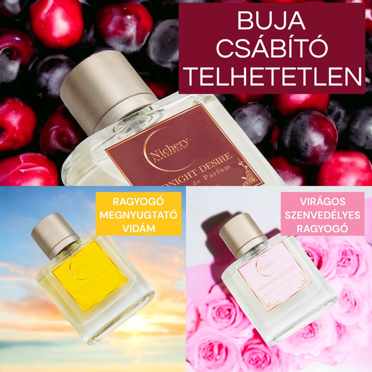 3x50ml Parfüm csomag Női & Unisex: Shine Like a Diamond - Charming Beauty - Cairo