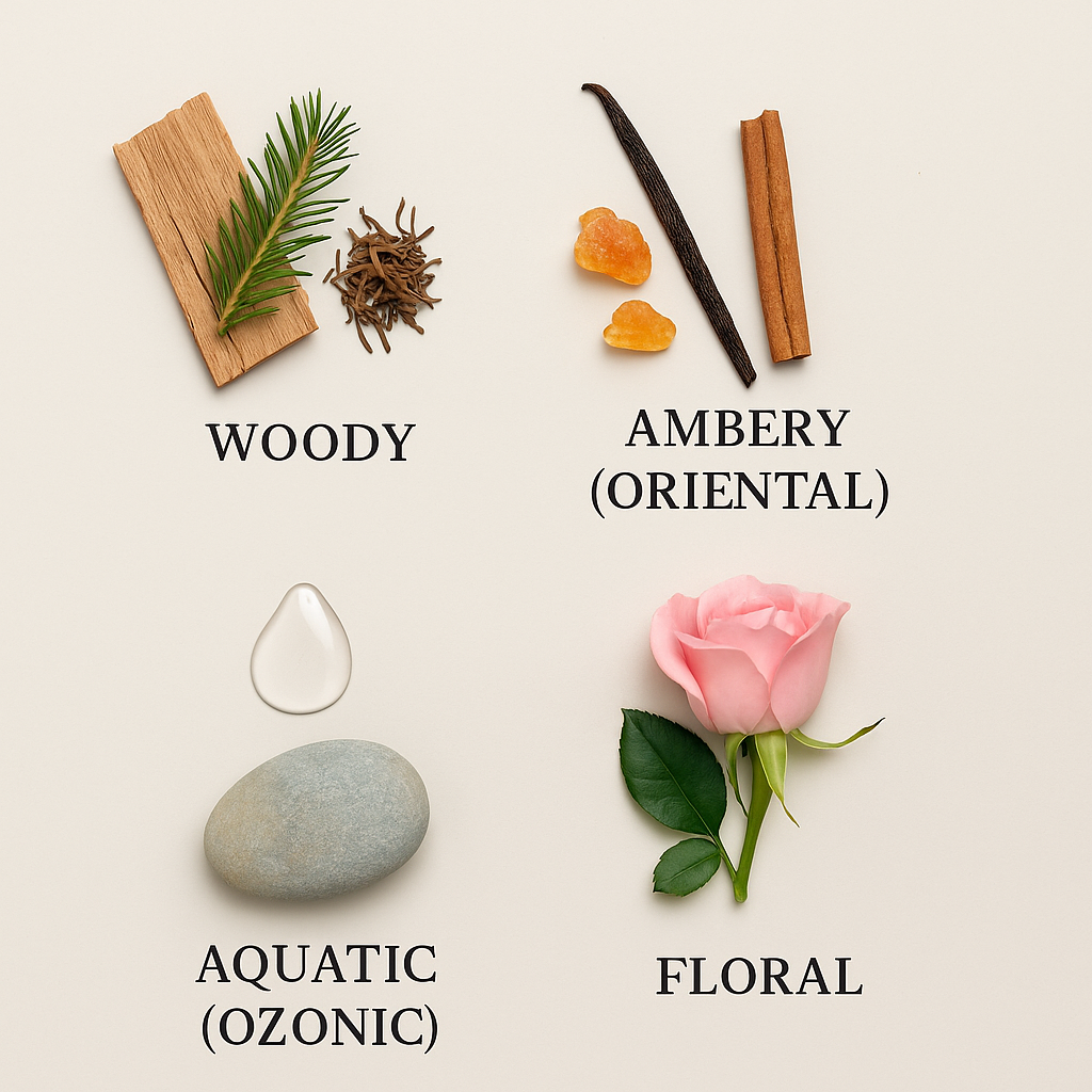 A parfümjegyek világa: Mit jelent, hogy egy illat „fás”, „orientális” vagy „ozonikus”?