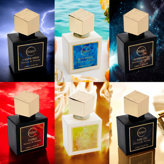 6x2 ml Férfi & Unisex csomag: Carpe Diem-Botanica-Supernova-Cairo-Euphoria-Top 1%