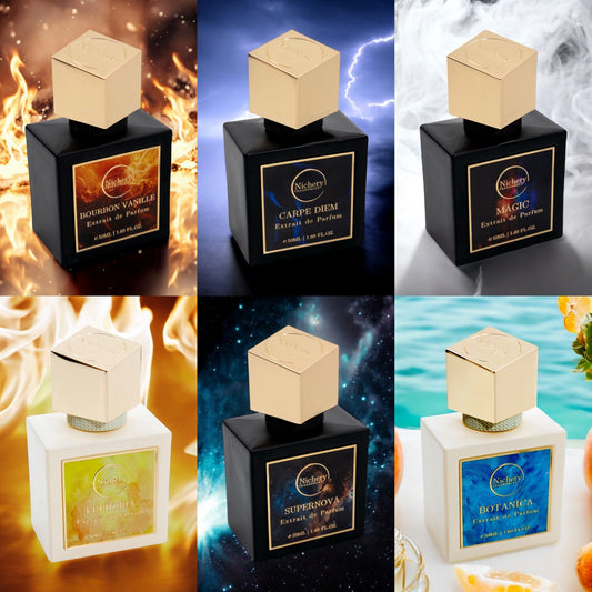 6x2 ml Férfi & Unisex csomag: Bourbon Vanille-Carpe Diem-Bermuda-Euphoria-Supernova-Botanica