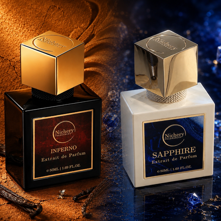 Nichery parfüm csomag 2x50ml unisex: Inferno, Sapphire extrait de parfum szett
